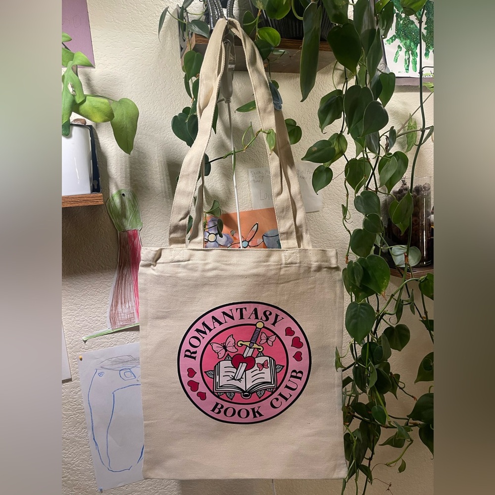 Romantasy book club canvas tote bag